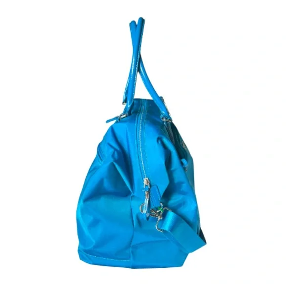 Tumi Voyager Canvas and Leather Duffel Bag Carry On in Sky Blue - Picture 3 of 7